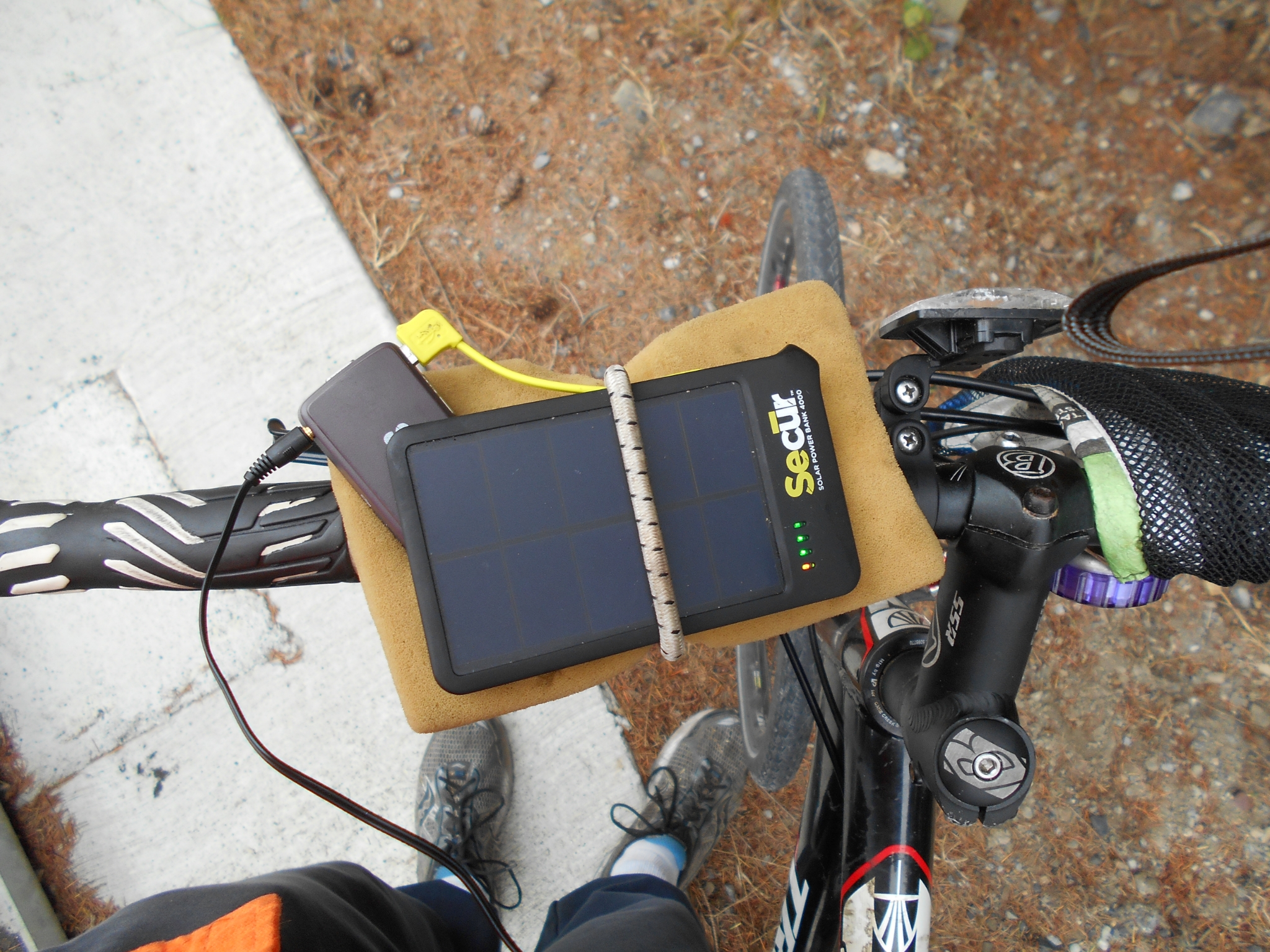 Portable solar charging setup for small electronic devices